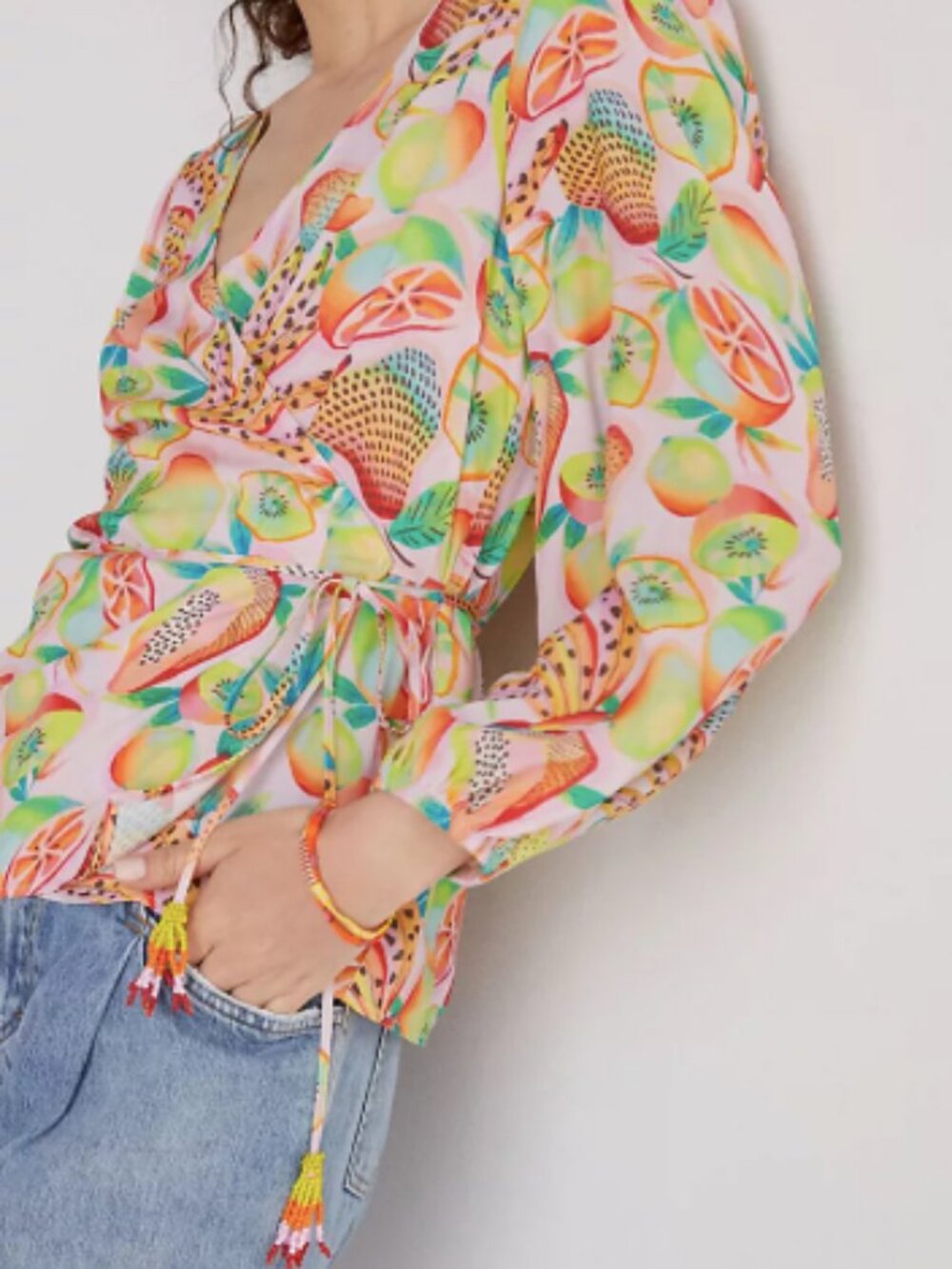 NWT Farm Rio X Anthropologie Rainforest Wrap Blouse (M)